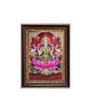 Sri Maa Lakshmi Digital Print Photo 6.7x8.7 inches - Vibrant Religious Desk And Wall Art for Home , Office and Temple Decor and Gifting.