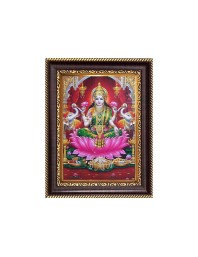 Sri Maa Lakshmi Digital Print Photo 6.7x8.7 inches - Vibrant Religious Desk And Wall Art for Home , Office and Temple Decor and Gifting.