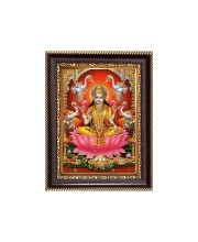 Sri Maa Lakshmi Digital Print Photo 6.7x8.7 inches - Vibrant Religious Desk And Wall Art for Home , Office and Temple Decor and Gifting.