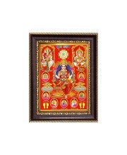Sri Maa Ashta Lakshmi, Sri Ganeshji, Sri Maa Saraswati and Kuber Digital Print Photo 6.7x8.7 inches - Vibrant Religious Desk And Wall Art for Home , Office and Temple Decor and Gifting.