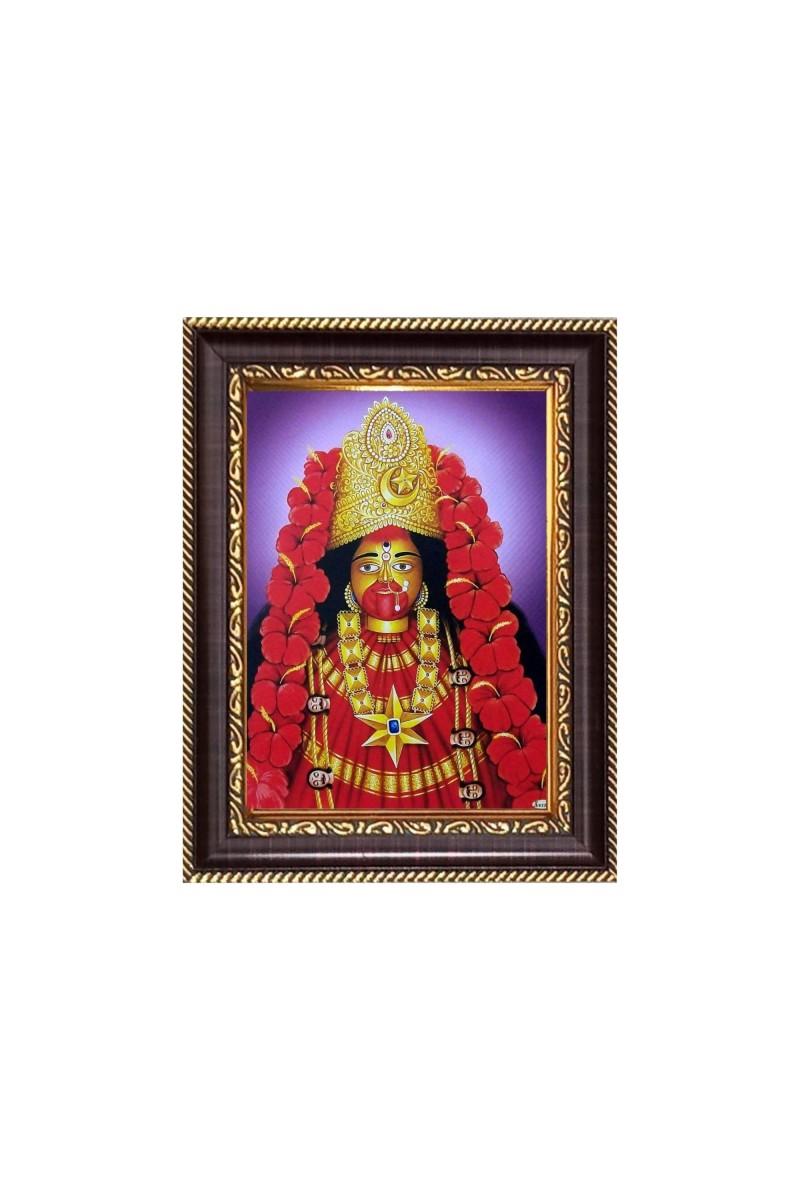 Sri Maa Kali Digital Print Photo 6.7x8.7 inches - Vibrant Religious Desk And Wall Art for Home , Office and Temple Decor and Gifting.