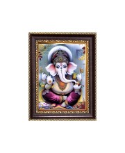 Sri Ganeshji Digital Print Photo 6.7x8.7 inches - Vibrant Religious Desk And Wall Art for Home , Office and Temple Decor and Gifting.