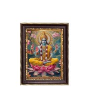 Lord Vishnu Digital Print Photo 6.7x8.7 inches - Vibrant Religious Desk And Wall Art for Home , Office and Temple Decor and Gifting.