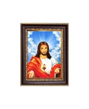 Lord Jesus Christ Digital Print Photo 6.7x8.7 inches - Vibrant Religious Desk And Wall Art for Home , Office and Temple Decor and Gifting.
