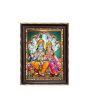 Sri Lakshmi Narayana Digital Print Photo 6.7x8.7 inches - Vibrant Religious Desk And Wall Art for Home , Office and Temple Decor and Gifting.