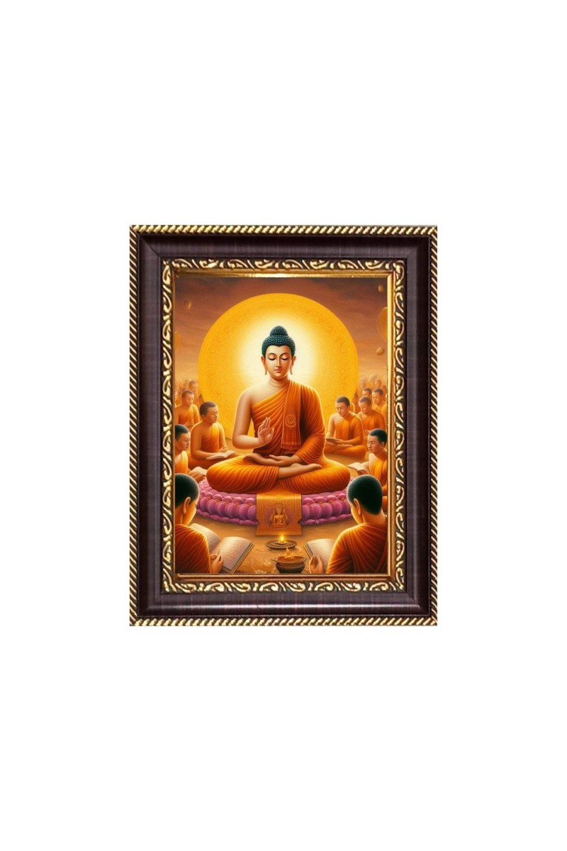 Lord Gautam Buddha Digital Print Photo 6.7x8.7 inches - Vibrant Religious Desk And Wall Art for Home , Office and Temple Decor and Gifting.