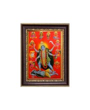 Maa Kali Digital Print Photo 6.7x8.7 inches - Vibrant Religious Desk And Wall Art for Home , Office and Temple Decor and Gifting.