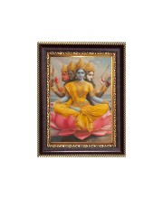 Sri Maa Laxmi Digital Print Photo 6.7x8.7 inches - Vibrant Religious Desk And Wall Art for Home , Office and Temple Decor and Gifting.