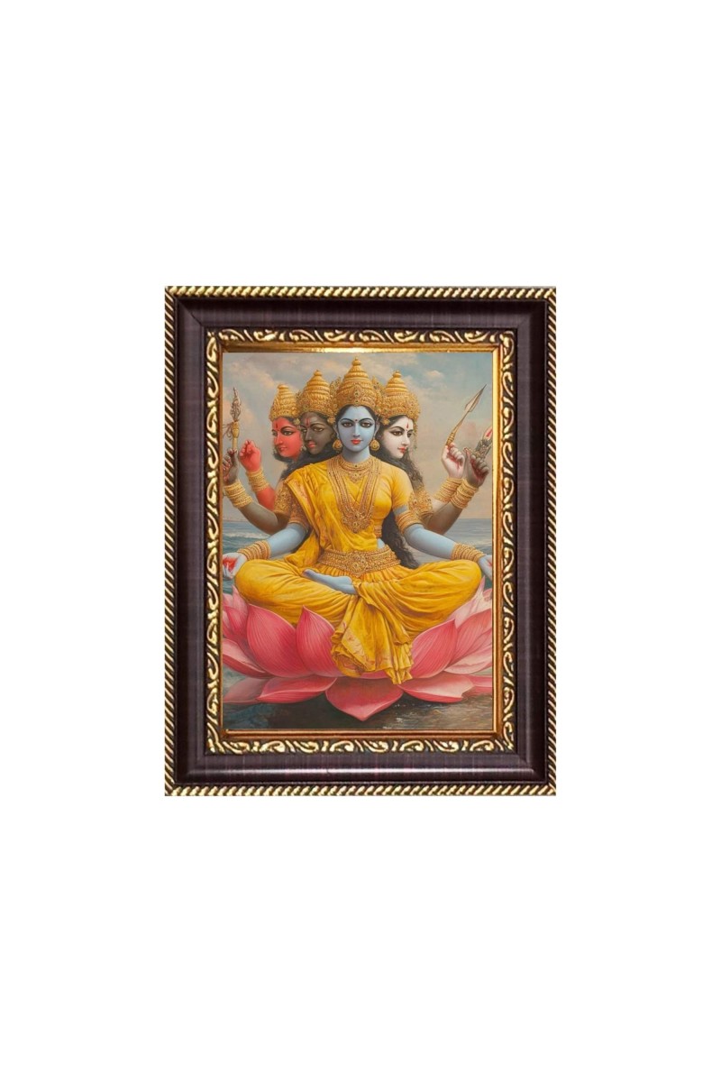 Sri Maa Laxmi Digital Print Photo 6.7x8.7 inches - Vibrant Religious Desk And Wall Art for Home , Office and Temple Decor and Gifting.