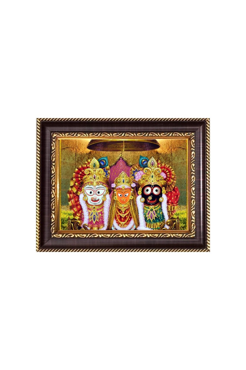 Sri Jagannath, Sri Subhadra and Sri Balaram Digital Print Photo 6.7x8.7 inches - Vibrant Religious Desk And Wall Art for Home , Office and Temple Decor and Gifting.