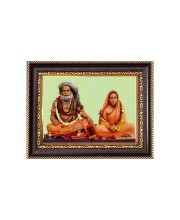 Sadguru Sri Bijay Krishna Goswami with wife Mata Yogmaya Digital Print Photo 6.7x8.7 inches - Vibrant Religious Desk And Wall Art for Home , Office and Temple Decor and Gifting.