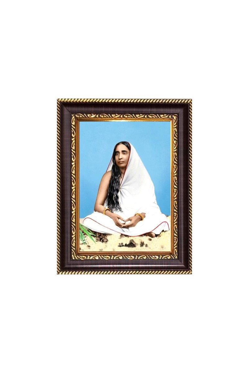 Sri Sarada Devi Digital Print Photo 6.7x8.7 inches - Vibrant Religious Desk And Wall Art for Home , Office and Temple Decor and Gifting.