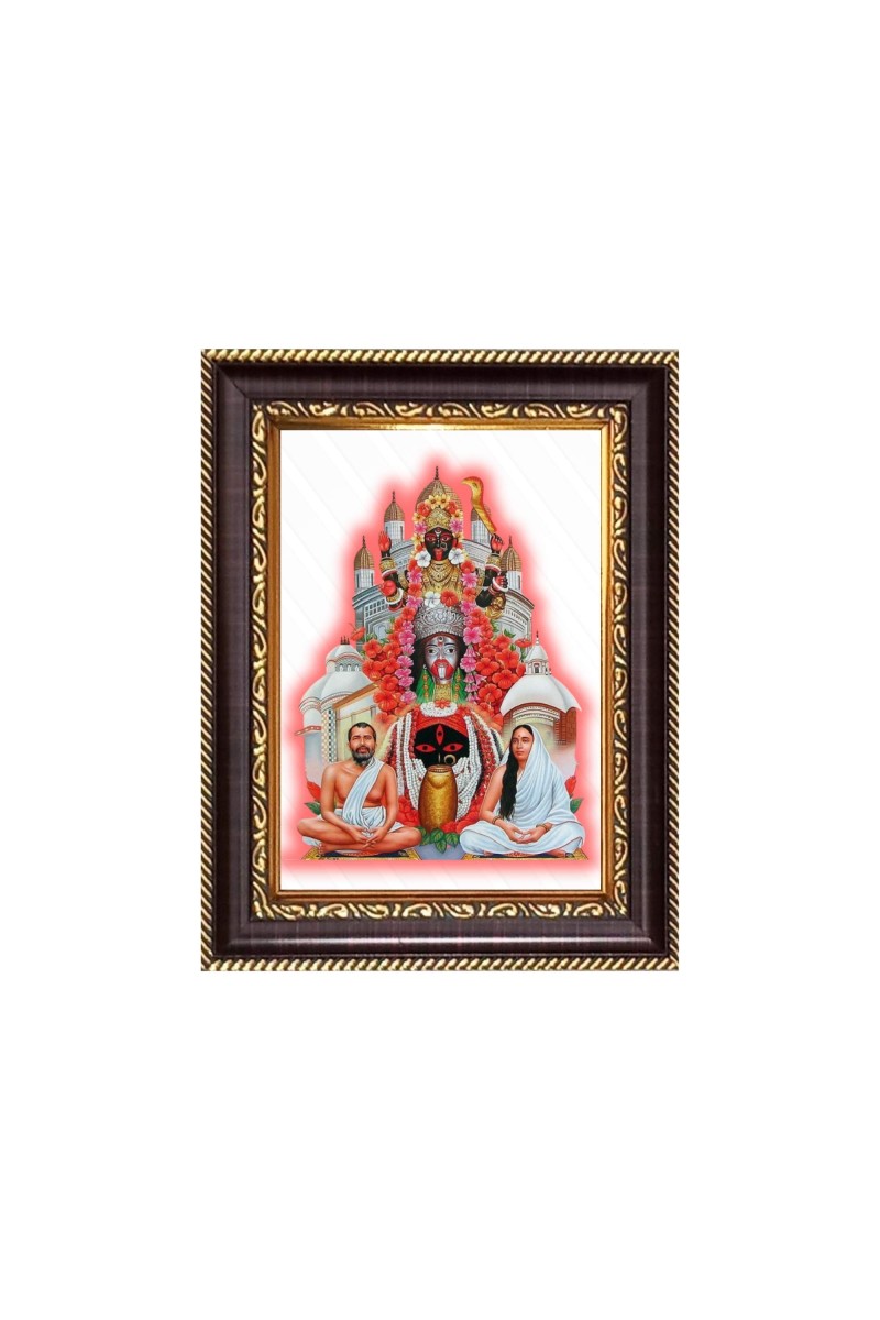 Shree Ramkrishna Paramhans, Maa Sarada, and Maa Tara Digital Print Photo 6.7x8.7 inches - Vibrant Religious Desk And Wall Art for Home , Office and Temple Decor and Gifting.