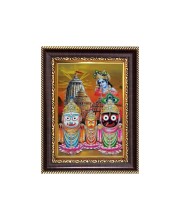 Sri Jagannath, Subhadra Balaram Digital Print Photo 6.7x8.7 inches - Vibrant Religious Desk And Wall Art for Home , Office and Temple Decor and Gifting.