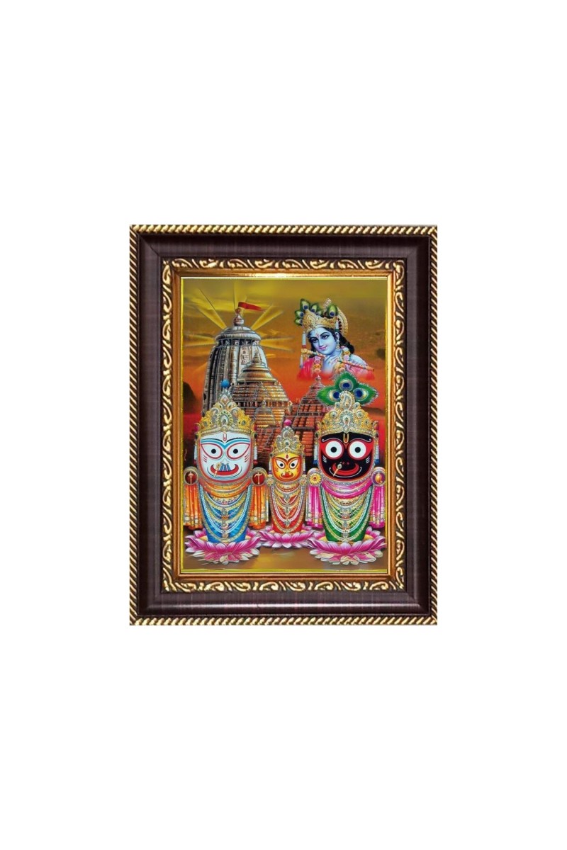 Sri Jagannath, Subhadra Balaram Digital Print Photo 6.7x8.7 inches - Vibrant Religious Desk And Wall Art for Home , Office and Temple Decor and Gifting.