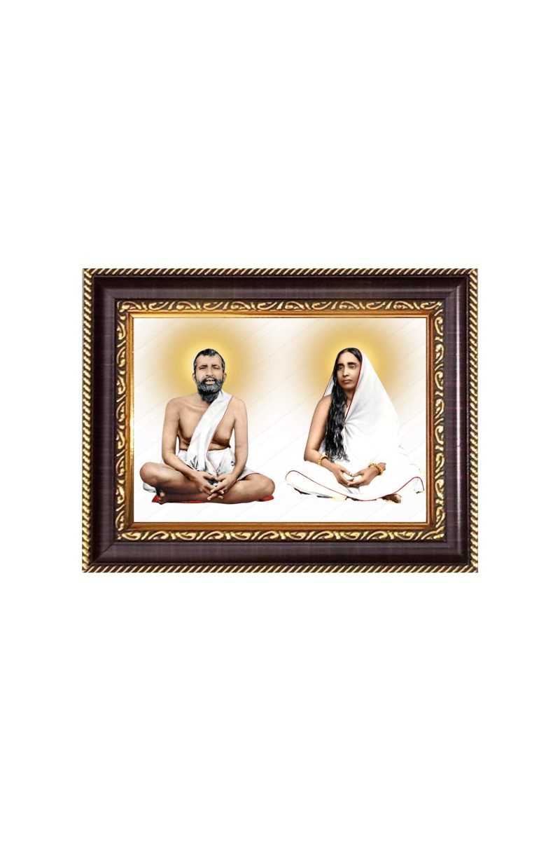 Shree Ramkrishna Paramhans and Maa Sarada Digital Print Photo 6.7x8.7 inches - Vibrant Religious Desk And Wall Art for Home , Office and Temple Decor and Gifting.