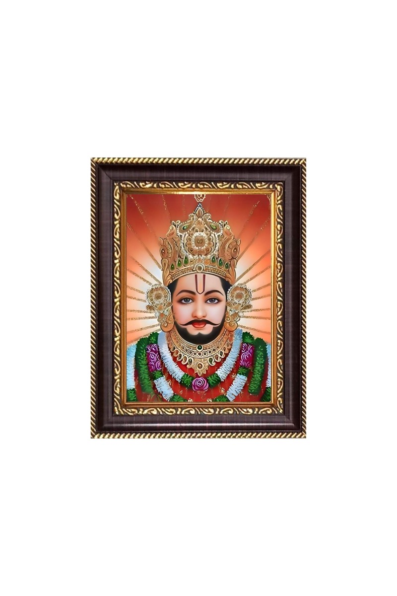 Sri Khatu Shyam Baba Digital Print Photo 6.7x8.7 inches - Vibrant Religious Desk And Wall Art for Home , Office and Temple Decor and Gifting.