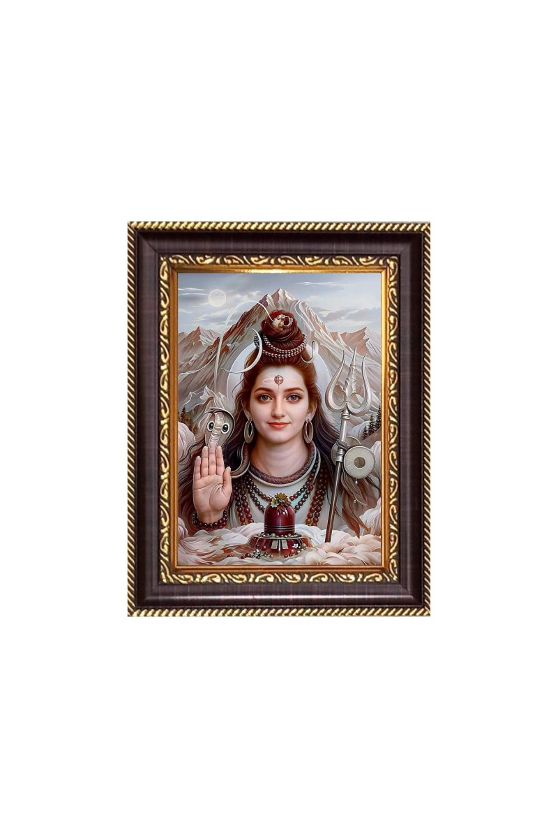 Lord Shiva Digital Print Photo 6.7x8.7 inches - Vibrant Religious Desk And Wall Art for Home , Office and Temple Decor and Gifting.