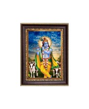 Sri Krishna Digital Print Photo 6.7x8.7 inches - Vibrant Religious Desk And Wall Art for Home , Office and Temple Decor and Gifting.