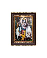 Sri Krishna Digital Print Photo 6.7x8.7 inches - Vibrant Religious Desk And Wall Art for Home , Office and Temple Decor and Gifting.