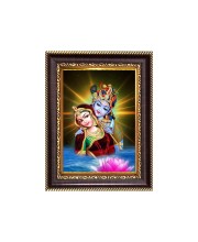 Sri Radha Krishna Digital Print Photo 6.7x8.7 inches - Vibrant Religious Desk And Wall Art for Home , Office and Temple Decor and Gifting.