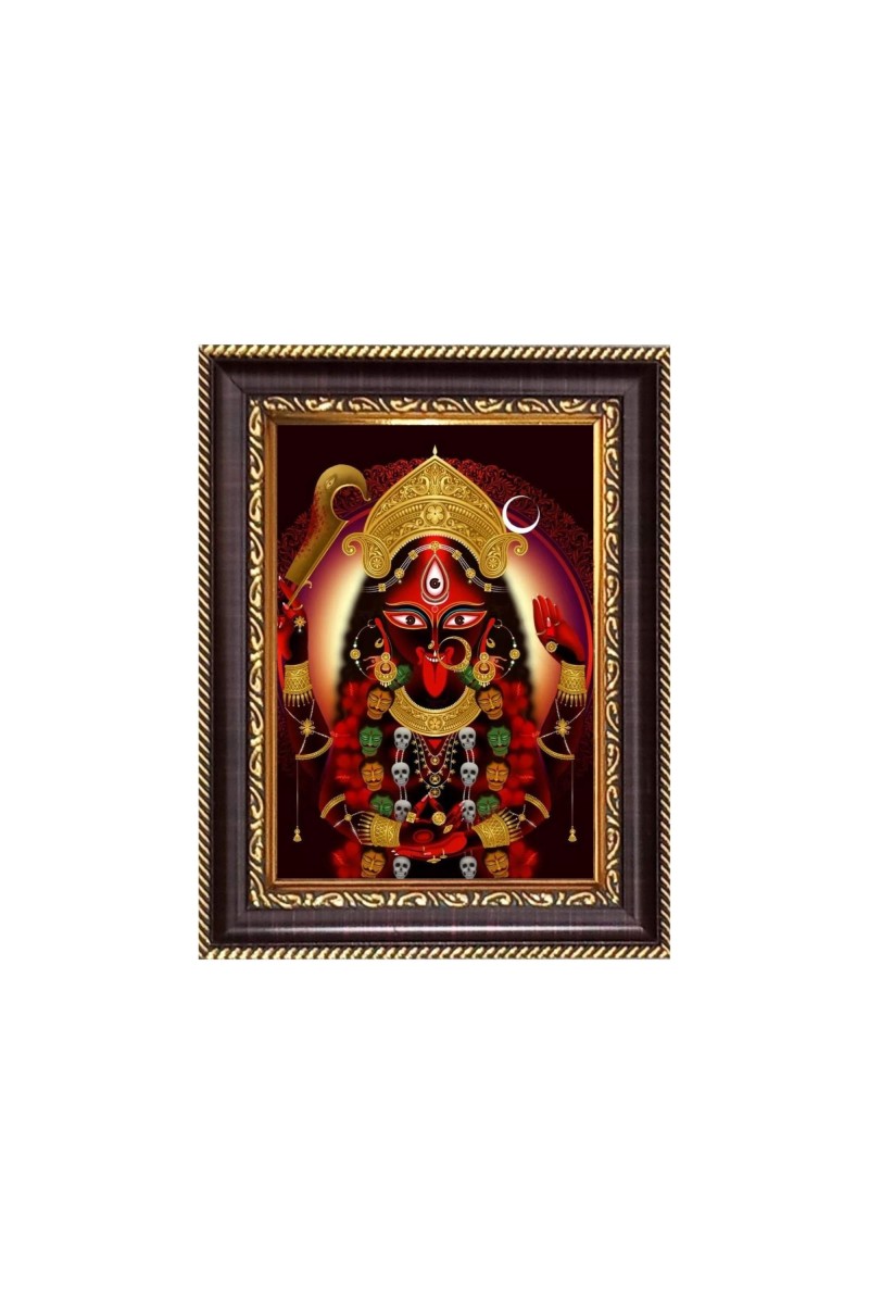 Sri Maa Kali Digital Print Photo 6.7x8.7 inches - Vibrant Religious Desk And Wall Art for Home , Office and Temple Decor and Gifting.