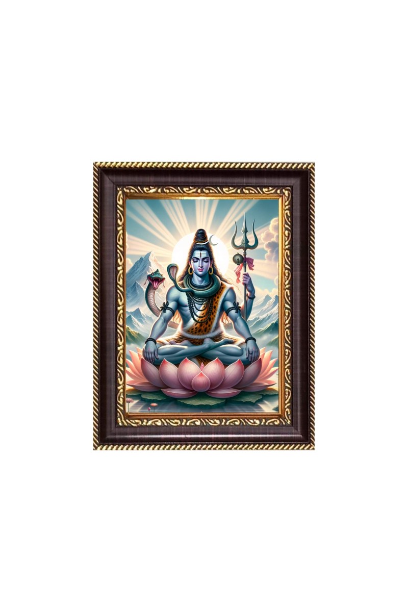 Lord Shiva Digital Print Photo 6.7x8.7 inches - Vibrant Religious Desk And Wall Art for Home , Office and Temple Decor and Gifting.