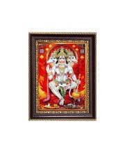 Sri Panchmukhi Hanuman Digital Print Photo 6.7x8.7 inches - Vibrant Religious Desk And Wall Art for Home , Office and Temple Decor and Gifting.
