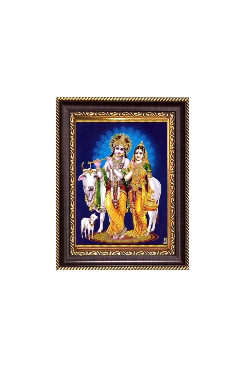 Sri Radha Krishna Digital Print Photo 6.7x8.7 inches - Vibrant Religious Desk And Wall Art for Home , Office and Temple Decor and Gifting.