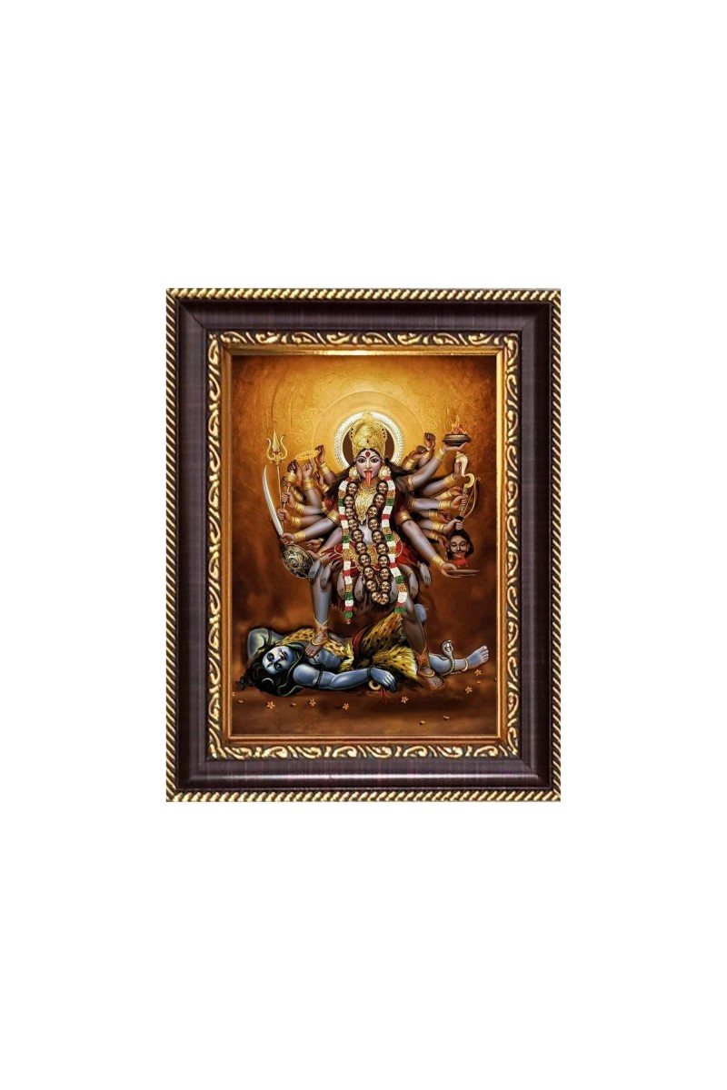 Sri Maa Bhadrakali Digital Print Photo 6.7x8.7 inches - Vibrant Religious Desk And Wall Art for Home , Office and Temple Decor and Gifting.