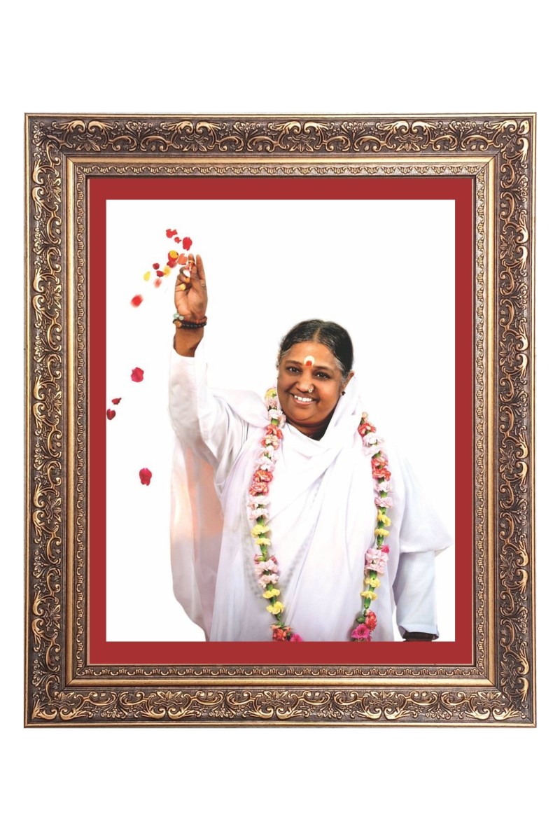 Mata Amritanandamayi Big Photo Frame - 10x14 Inches for Home ,Temple &  Office Decoration