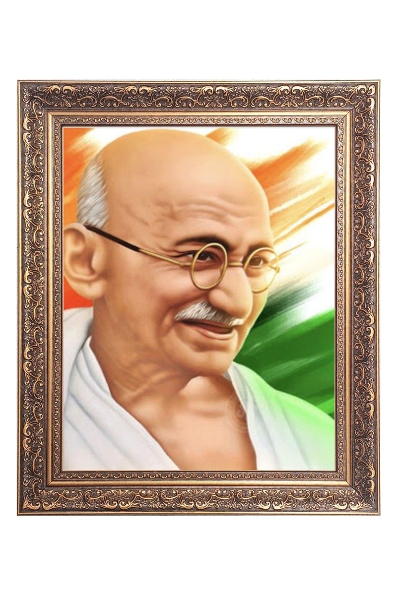 Mahatma Gandhi Big Photo Frame - 10x14 Inches for Home ,Temple &  Office Decoration