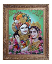 Sri Krishna & Sri Radha Big Photo Frame - 10x14 Inches for Home ,Temple &  Office Decoration