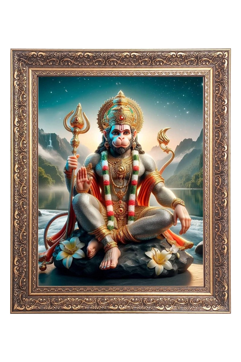 Sri haniman Big Photo Frame - 10x14 Inches for Home ,Temple &  Office Decoration