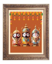 Lord Jagannath, Balram and Subhadra  Big Photo Frame - 10x14 Inches for Home ,Temple &  Office Decoration
