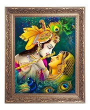 Sri Krishna & Sri Radha Big Photo Frame - 10x14 Inches for Home ,Temple &  Office Decoration