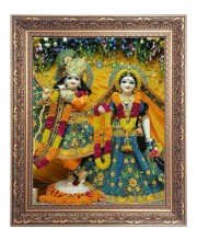 Sri Krishna & Sri Radha Big Photo Frame - 10x14 Inches for Home ,Temple &  Office Decoration