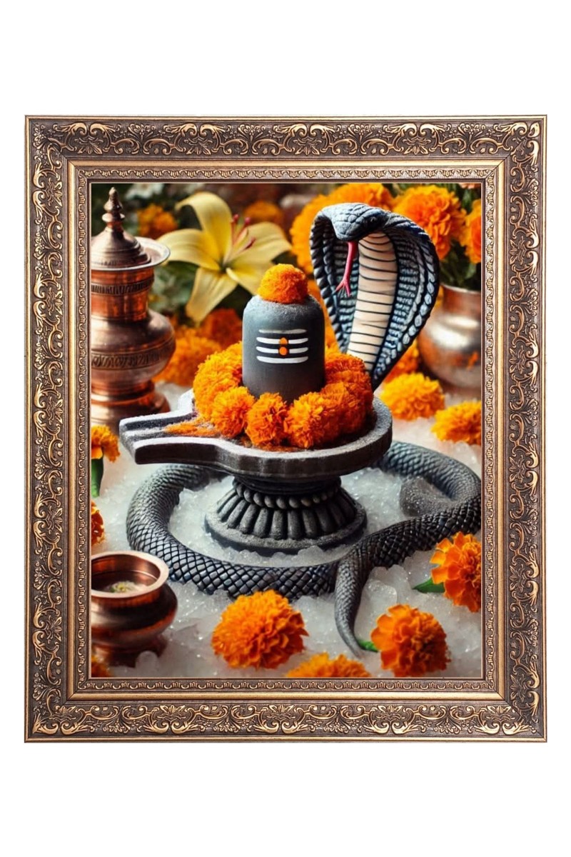 Shiv Linga Big Photo Frame - 10x14 Inches for Home ,Temple &  Office Decoration