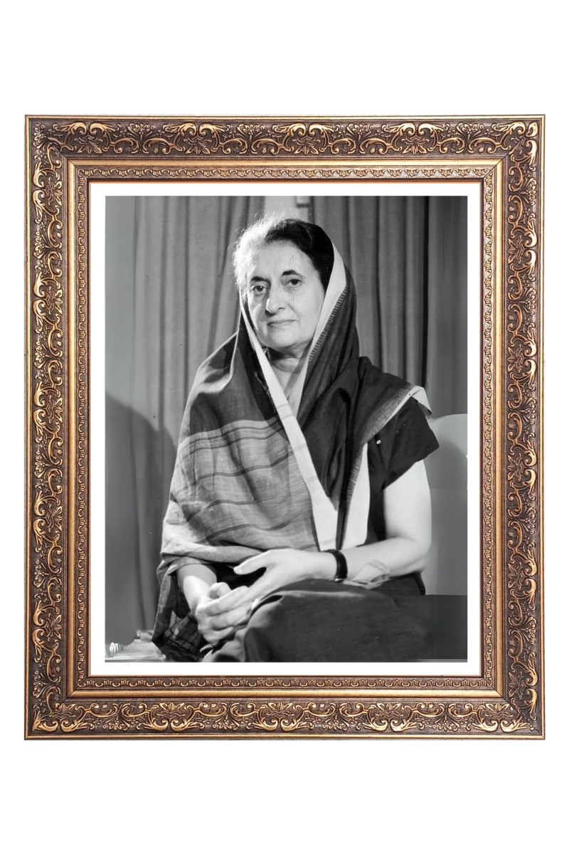 Srimati Indira Gandhi Big Photo Frame - 10x14 Inches for Home ,Temple &  Office Decoration