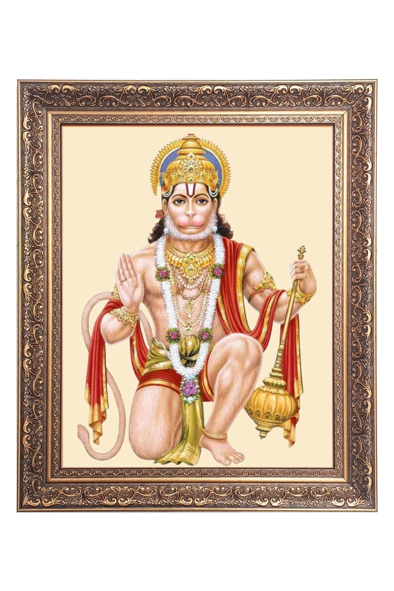 Sri Hanuman Big Photo Frame - 10x14 Inches for Home ,Temple &  Office Decoration