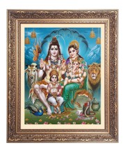 Lord Shiv and Maa Parbati Big Photo Frame - 10x14 Inches for Home ,Temple &  Office Decoration