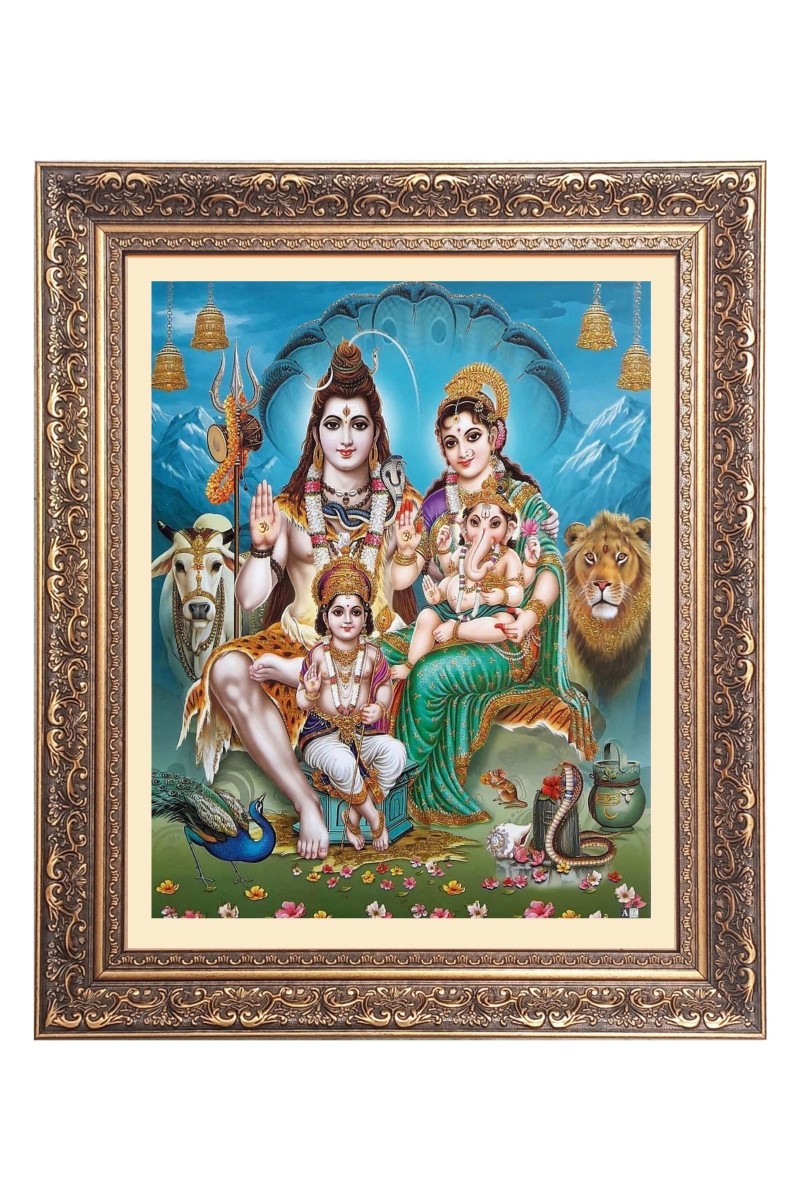 Lord Shiv and Maa Parbati Big Photo Frame - 10x14 Inches for Home ,Temple &  Office Decoration