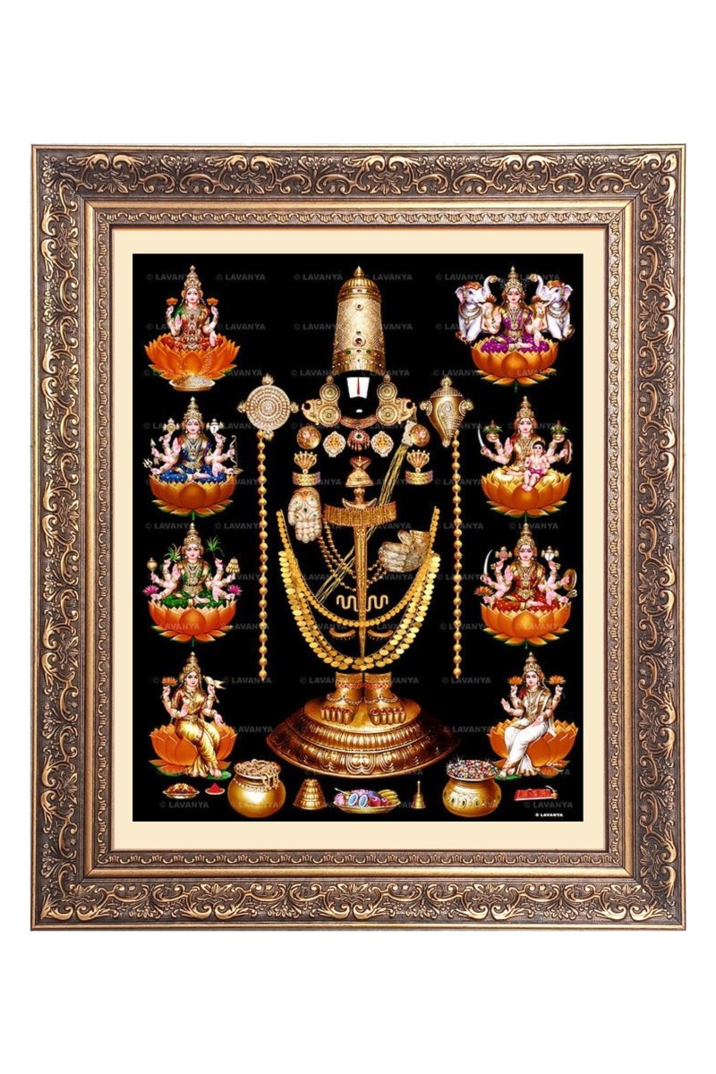 Lord Tirupati and Other Godess Big Photo Frame - 10x14 Inches for Home ,Temple &  Office Decoration
