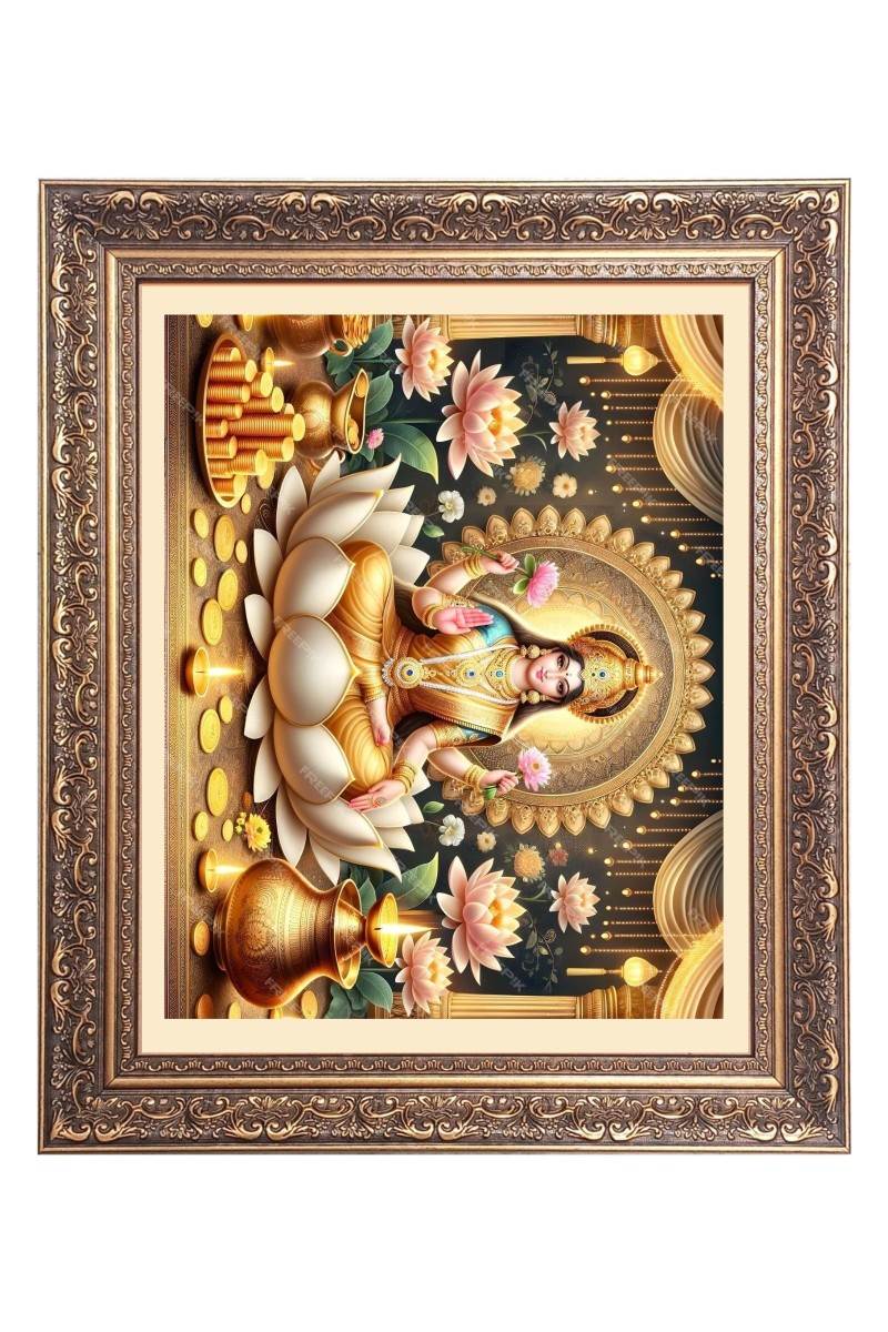 Maa Lakshmi Big Photo Frame - 10x14 Inches for Home ,Temple &  Office Decoration
