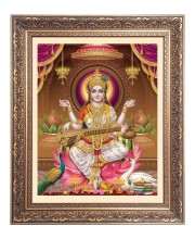 Maa Saraswati Big Photo Frame - 10x14 Inches for Home ,Temple &  Office Decoration
