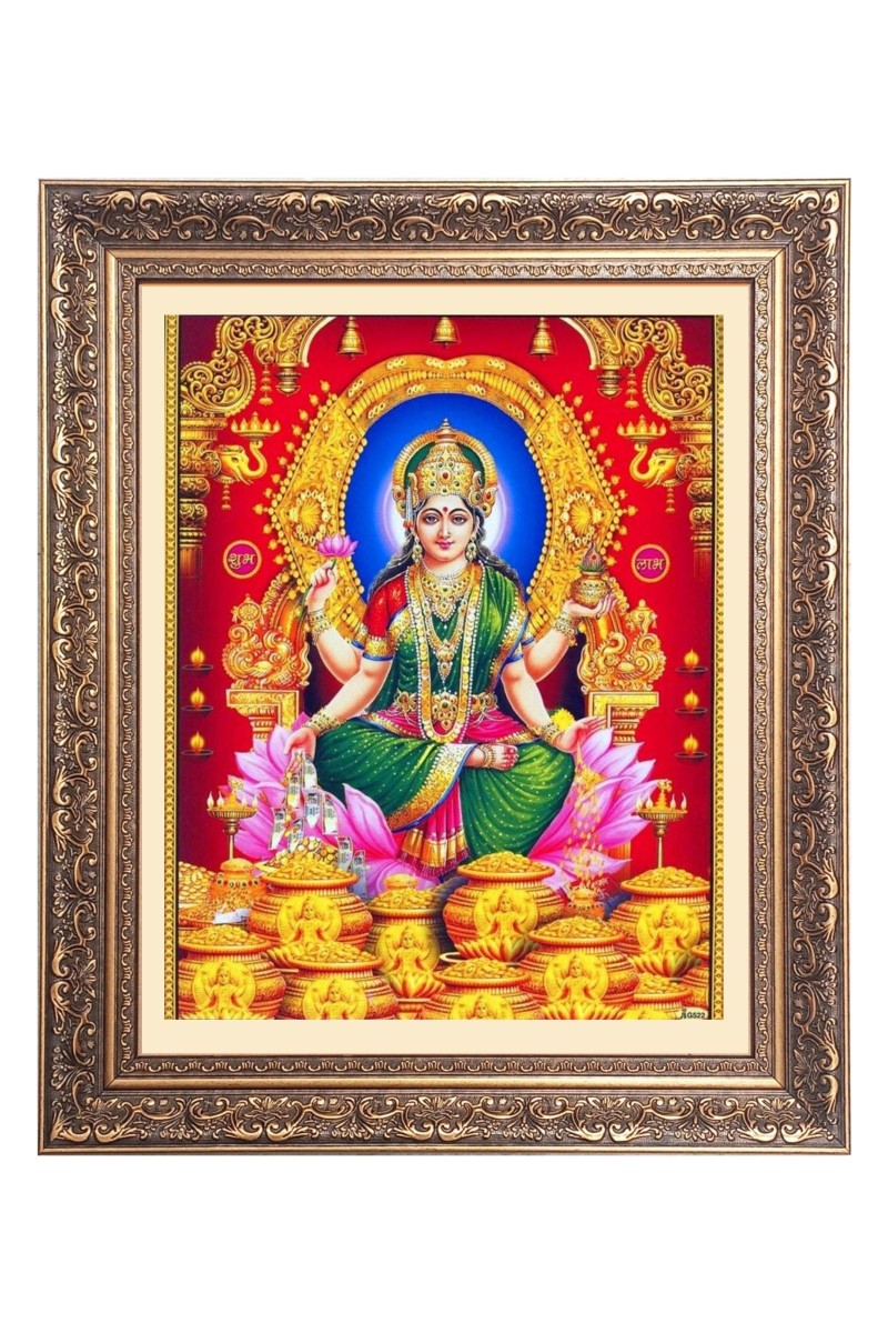 Maa Lakshmi Big Photo Frame - 10x14 Inches for Home ,Temple &  Office Decoration