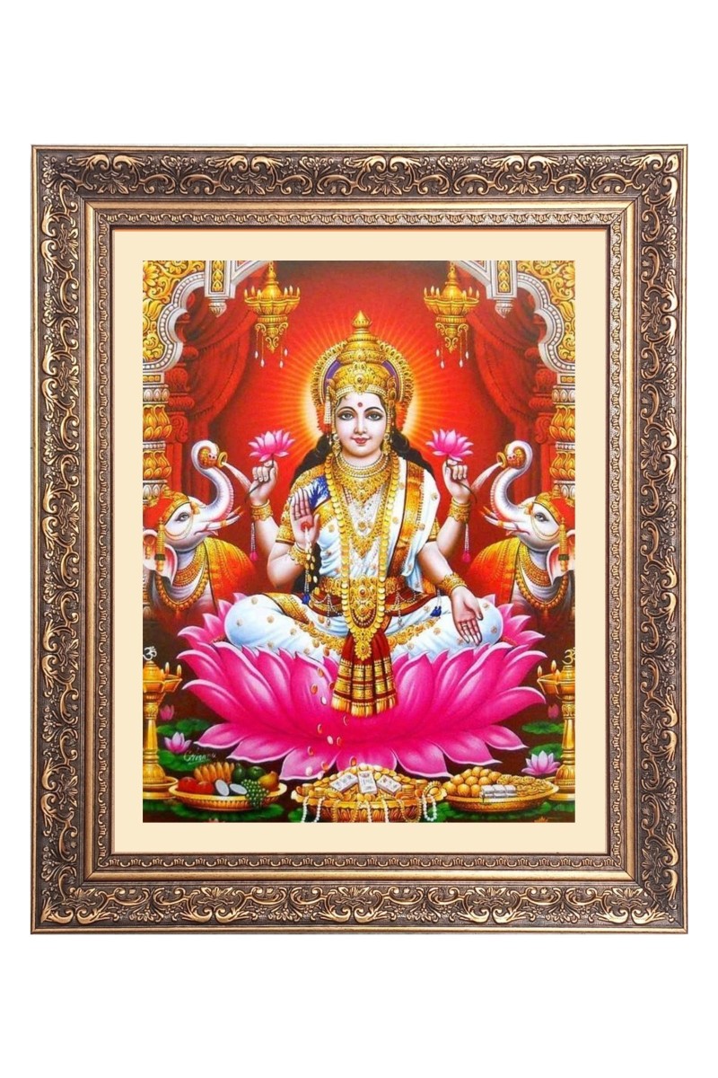 Maa Lakshmi Big Photo Frame - 10x14 Inches for Home ,Temple &  Office Decoration
