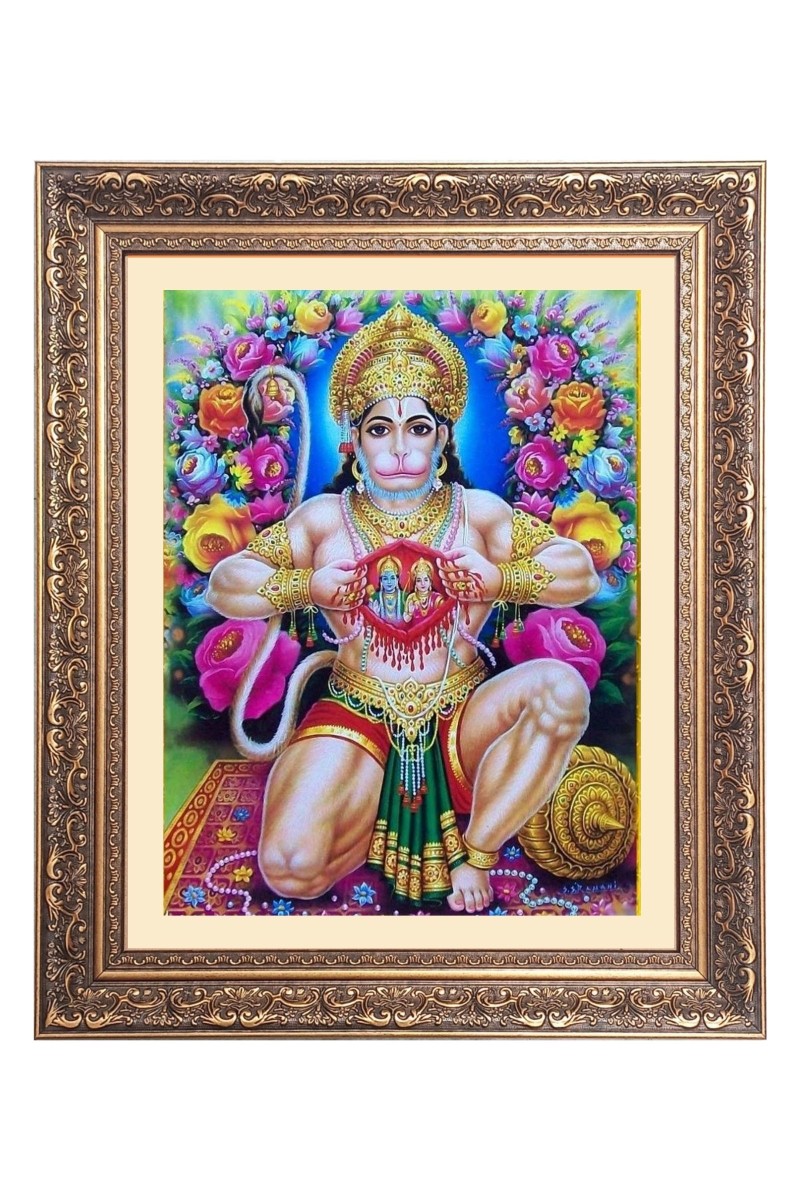 Sri hanuman Big Photo Frame - 10x14 Inches for Home ,Temple &  Office Decoration