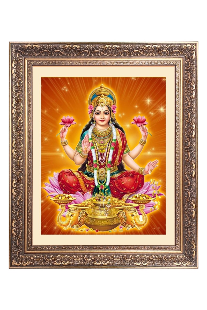 Maa Lakshmi Big Photo Frame - 10x14 Inches for Home ,Temple &  Office Decoration
