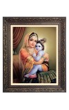 Baby Krishna with Maa Yoshoda Big Photo Frame - 10x14 Inches for Home ,Temple &  Office Decoration